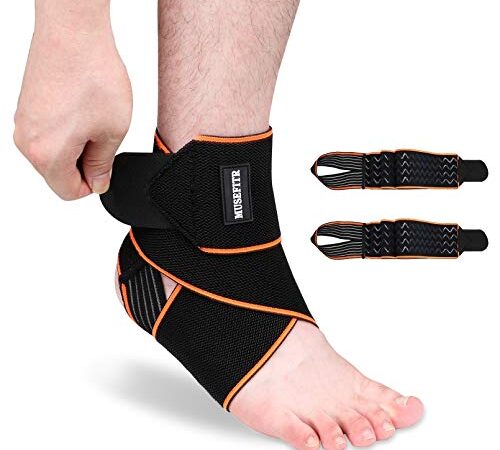 2 Pack Adjustable Ankle Brace for Women and Men-Ankle Support Brace for Sprained Ankle,Plantar Fasciitis,Achilles Tendon-Compression Ankle Wrap for Volleyball,Running,Tennis -Universal Size fits All