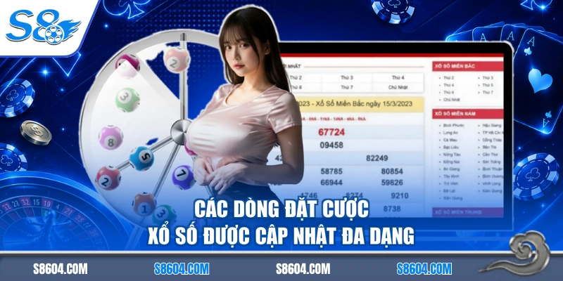 Các dòng đặt cược xổ số được cập nhật đa dạng